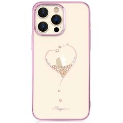 Silicone case with Swarovski crystals Kingxbar Wish Series for iPhone 14 - pink