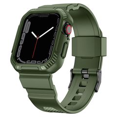 Kingxbar CYF106 2in1 Armored Case for Apple Watch SE, 8, 7, 6, 5, 4, 3, 2, 1 (41, 40, 38 mm) with strap green