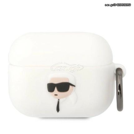 Karl Lagerfeld KLAPRUNIKH AirPods Pro Cover weiß/weiß Silikon Karl Head 3D