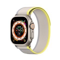 Sport Velcro Strap for Apple Watch Ultra / 9 / 8 / 7 / 6 / SE / 5 / 4 / 3 / 2 / 1 (42, 44, 45, 49 mm) Dux Ducis Strap YJ Version - yellow-beige