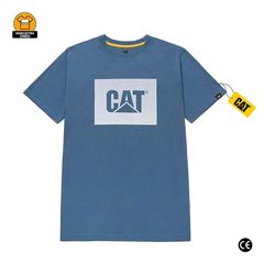 Μπλουζάκι Εργασίας Κοντομάνικο με Ανακλαστικό Λογότυπο Γαλάζιο Caterpillar Graphic