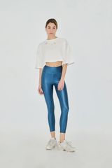 PCP Lynn 7/8 Metallic Vienna High-Waisted Leggings | PCP Lynn 7/8 Μεταλλικό Πετρόλ Ψηλόμεσο Κολάν