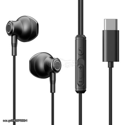 Joyroom TYPE-C Series JR-EC07 USB-C In-Ear-Kopfhörer aus Metall – Schwarz