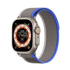 Sport Velcro Strap for Apple Watch Ultra / 9 / 8 / 7 / 6 / SE / 5 / 4 / 3 / 2 / 1 (42, 44, 45, 49 mm) Dux Ducis Strap YJ Version - Blue-Grey