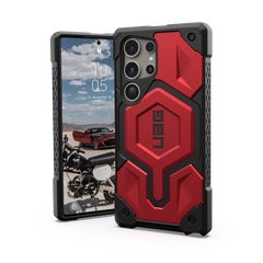UAG Monarch Pro case for Samsung Galaxy S24 Ultra 5G with magnetic module - black and red