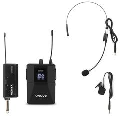 VONYX WM55B Ασύρματο Μικρόφωνο Κεφαλής - Πέτου UHF Plug And Play, Με Δέκτη Μπαταρίας