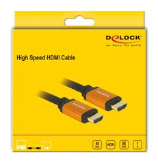 DELOCK καλώδιο HDMI 85727, 8K/60Hz, 48 Gbps, eARC, HDR, 1m, μαύρο