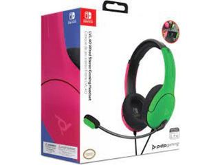 PDP - Wired Gaming Headset for Nintendo Switch Pink/Green LvL40