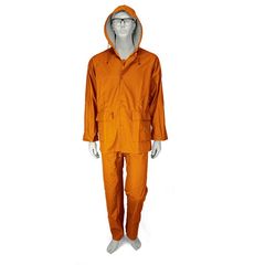 Αδιάβροχο Κοστούμι PU Με Kουκούλα Πορτοκαλί Comfort Galaxy - 503