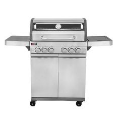 BBQ Ψησταριά Υγραερίου INOX THERMOGATZ GS GRILL VIEW 4+1+1 INOX με 4 καυστήρες + 1 καυστήρα infrared + 1 πλαϊνή εστία 18KW ( 03.313.333 )