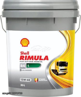 Shell Λάδι Αυτοκινήτου Rimula R4 L 15W-40 20lt 