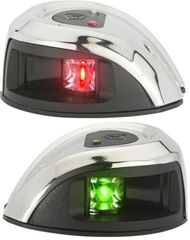 Navigation bow light red/green vertical, LED pair Inox