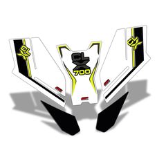 GPK 3D σετ tank pad CF Moto 700 CL-X 2022-2024 λευκό-κίτρινο