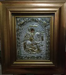 Εικόνα Αγίου Γεωργίου ασήμι και χρυσός 