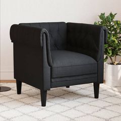 Πολυθρόνα Chesterfield Μαύρο Υφασμάτινη 372540