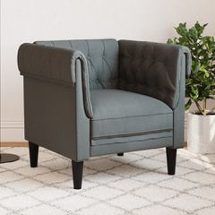 Πολυθρόνα Chesterfield Σκούρο Γκρι Υφασμάτινη 372539