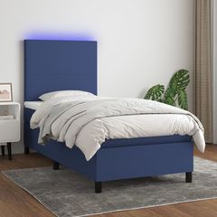 ΚΡΕΒΑΤΙ BOXSPRING ΜΕ ΣΤΡΩΜΑ & LED ΜΠΛΕ 80X200 ΕΚ. ΥΦΑΣΜΑΤΙΝΟ 3134675