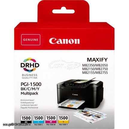 Canon Μελάνι Inkjet PGI-1500 Πακέτο 4 Μελανιών Κίτρινο / Κυανό / Ματζέντα / Μαύρο 9218B005