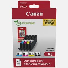 Canon Μελάνι Inkjet CLI-551XL CMYK Photo Value Pack 6443B008