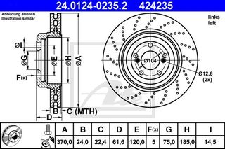 424235 ΔΙΣΚΟΣ ΟΠΙΣΘ.ΑΡΙΣΤ. BMW M6(Ε63) 370ΜΜ