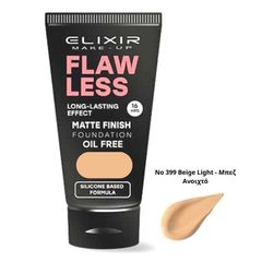 Elixir Flawless Matte Finish Foundation Oil Free 16H Υγρό Make up 30ml No 399 Beige Light