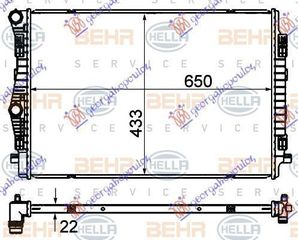 Ψυγείο Νερού 1.4 16V TFSI/2.0 TDI (64.8x44.7x2.4) (Mahle Behr) Audi A3 3θυρο/Sportback 2012-2016