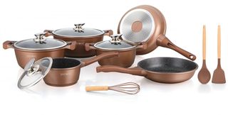 Royalty Line RL-BS1010M: 13 Pieces Ceramic Coated Cookware Set Copper
