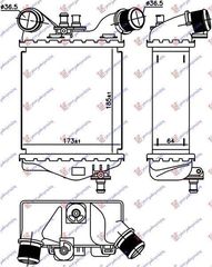 Ψυγείο Intercooler Abarth (18.5x17.3x6.4) Αριστερό Fiat 500 2007-2015