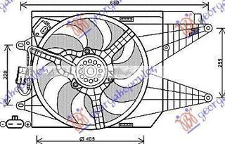 Βεντιλατέρ Ψυγείου Κομπλέ Abarth Fiat 500 2007-2015