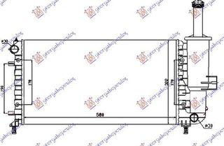 Ψυγείο Νερού 1.2 8V/16V (Με/Χωρίς A/C) (58x31.7x18) (Με Βάση) Fiat Punto 2003-2011