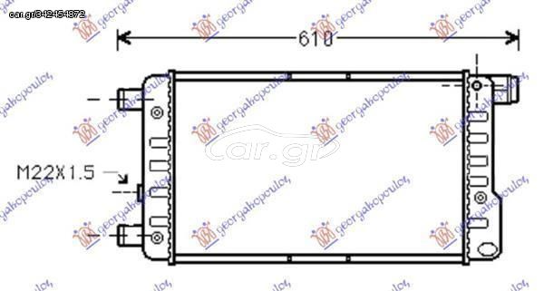 Ψυγείο Νερού 900cc (Με/Χωρίς A/C) (45x24) (Με Βαλβίδα) (Valeo Classic) Fiat Cinquecento 1993-1998