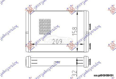 Ψυγείο Καλοριφέρ (Brazed) (Με/Χωρίς A/C) (20.9x15.8) (Τύπου Magneti Marelli) Fiat Idea 2004-2010