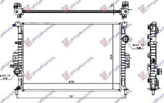 Ψυγείο Νερού 1.6 EcoBoost/2.0 TDCi (Μηχανικό Σασμάν) (67x45.4x1.6) (1457605) (Mahle Behr) Ford C-Max 2010-2014