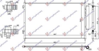 Ψυγείο A/C Βενζίνη/Πετρέλαιο (66.5x39.5x1.2) Honda HR-V 2015-2019