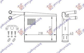 Ψυγείο Καλοριφέρ (Brazed) (Με/Χωρίς A/C) (16.5x22) (Τύπου Valeo) Mercedes-Benz Sprinter (W901/W905) 1995-2006