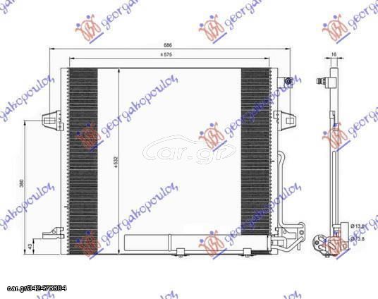 Ψυγείο A/C (58.7x52.8x1.8) (Αυτόματο Σασμάν) Mercedes-Benz M-Class (W164) 2005-2011