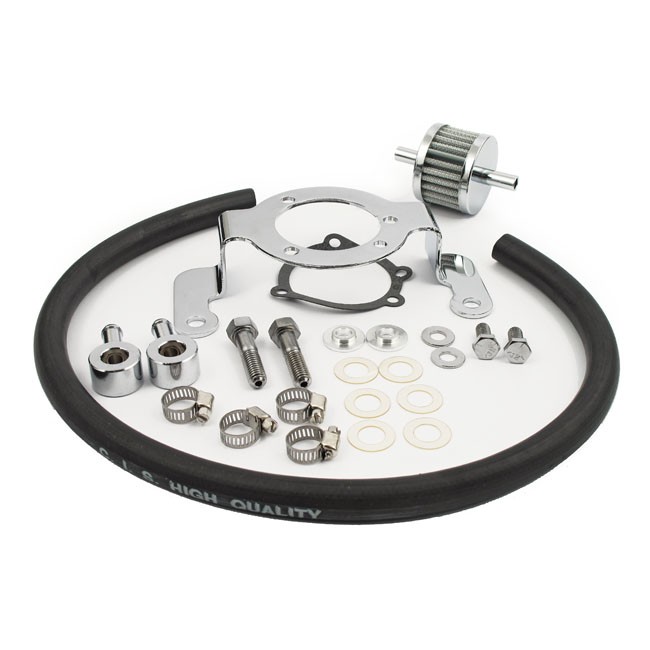 Air cleaner adapter bracket kit. Chrome