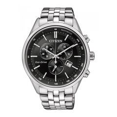 Citizen Eco Drive, Men's Chronograph Watch, Silver Stainless Steel Bracelet AT2141-87E