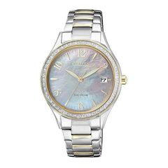 Citizen Eco Drive, Women's Watch, Silver / Gold Stainless Steel Bracelet EO1184-81D