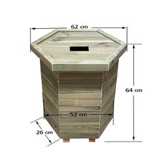 Ξύλινος κάδος απορριμμάτων εξάγωνος | κλειστές γωνίες | Δ52x64cm - 110lt-Tesias Wooden Products