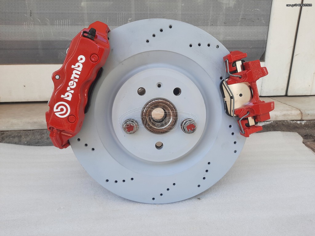 κιτ φρένων πίσω με διπλή δαγκάνα, brembo 4πίστονα 356x22 5x112 Golf 7 7.5 gti R, S3 8V, Leon CUPRA 5F, formentor
