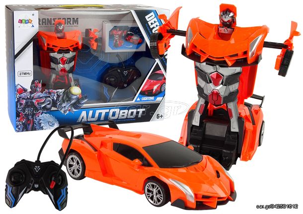 Car Robot Transformers 2in1 Pilot R/C Light Sound Drift Orange colour