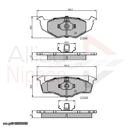 ΣΕΤ ΔΙΣΚΟΦΡΕΝΑ ΕΜΠΡ. SEAT-VW COMLINE ADB0707