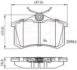 ΣΕΤ ΔΙΣΚΟΦΡΕΝΑ ΟΠΙΣΘ. AUDI-SEAT-VW-CITROEN-PEUGEOT COMLINE ADB0797