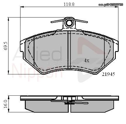 ΣΕΤ ΔΙΣΚΟΦΡΕΝΑ ΕΜΠΡ. SEAT-VW COMLINE ADB0989