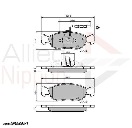 ΣΕΤ ΔΙΣΚΟΦΡΕΝΑ ΕΜΠΡ. PEUGEOT COMLINE ADB1570