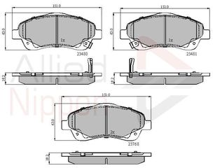 ΣΕΤ ΔΙΣΚΟΦΡΕΝΑ ΕΜΠΡ. TOYOTA COMLINE ADB31140