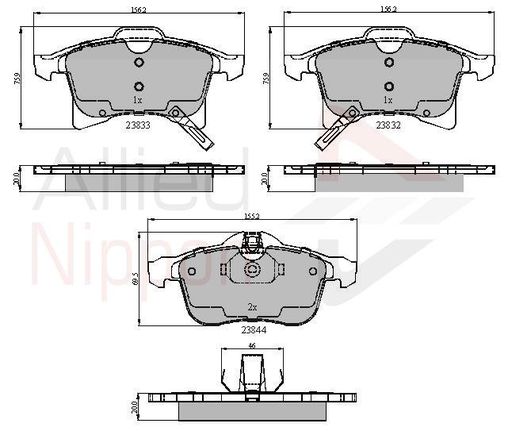 ΣΕΤ ΔΙΣΚΟΦΡΕΝΑ ΕΜΠΡ. OPEL COMLINE ADB31307