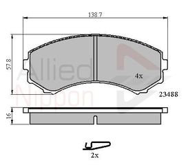 ΣΕΤ ΔΙΣΚΟΦΡΕΝΑ ΕΜΠΡ. MAZDA-MITSUBISHI COMLINE ADB3172