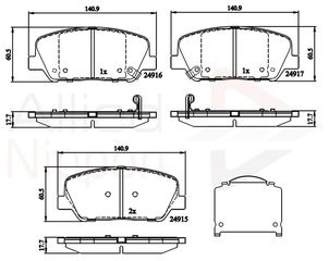 ΣΕΤ ΔΙΣΚΟΦΡΕΝΑ ΕΜΠΡ. HYUNDAI - KIA COMLINE ADB32259